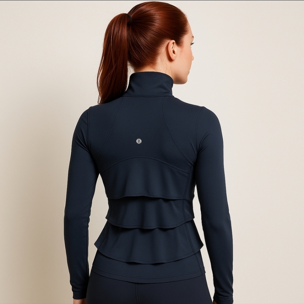 Lululemon Rare Black Dance Yogi Jacket Sz 4 Ruffles